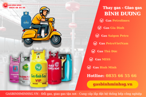 Cửa hàng gas, giao gas tận nơi, uy tín nhanh chóng tại Bình Dương