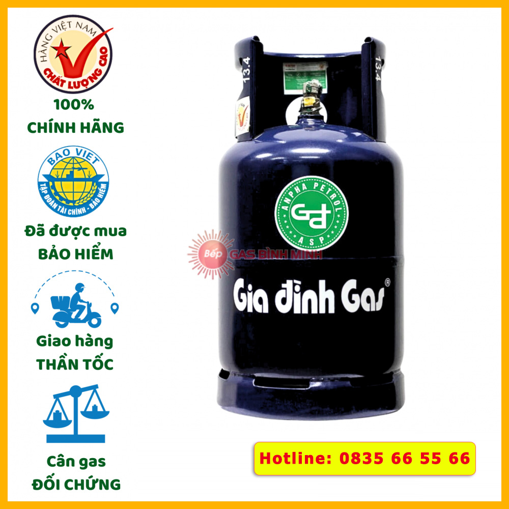 bình gas gia đình 12kg màu xanh