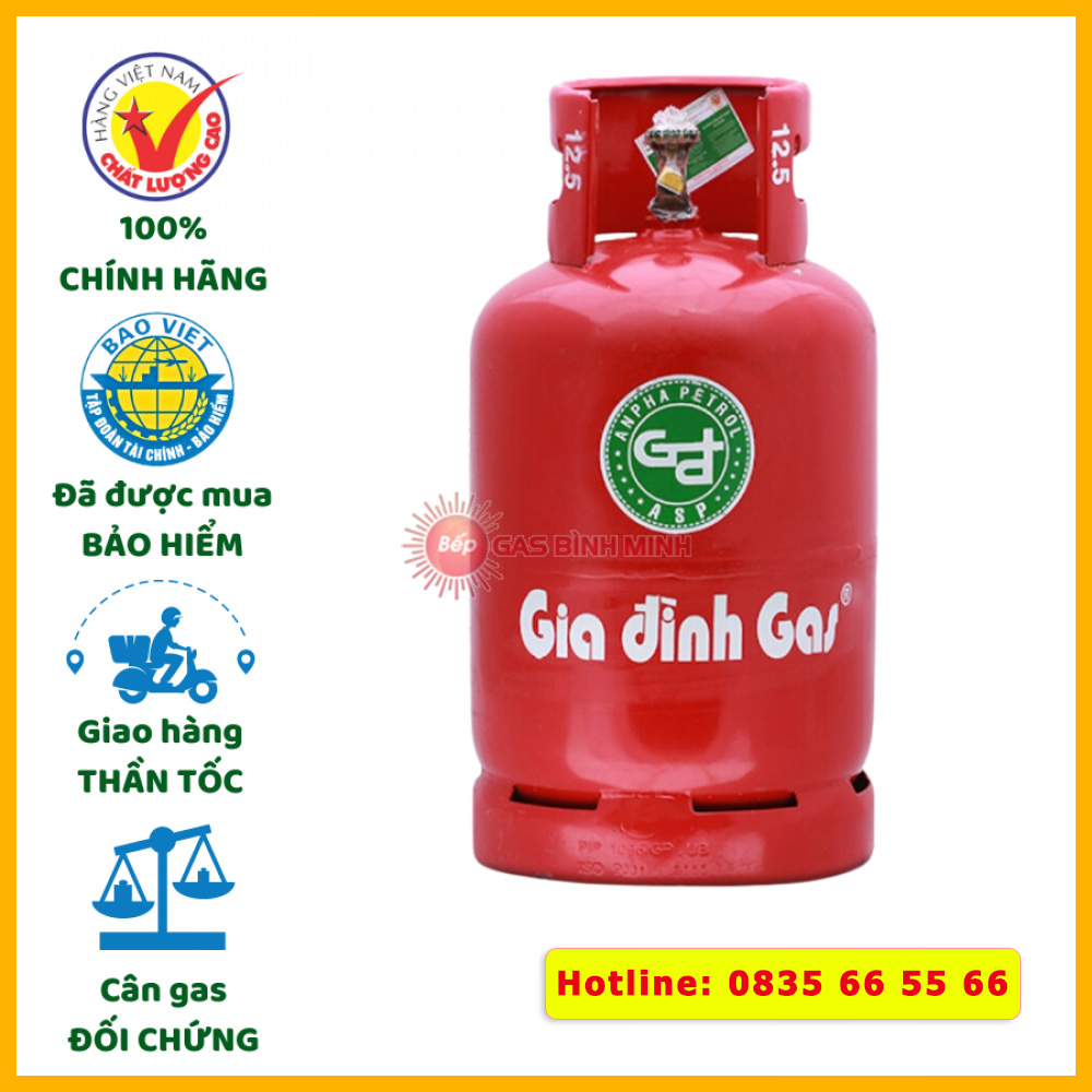 bình gas gia đình màu đỏ 12kg