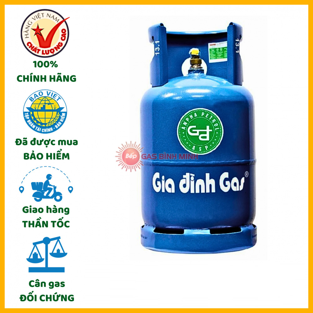 bình gas gia đình 12kg màu xanh