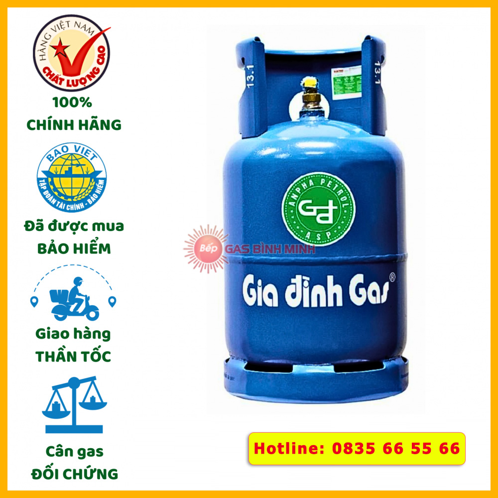 bình gas gia đình 12kg màu xanh