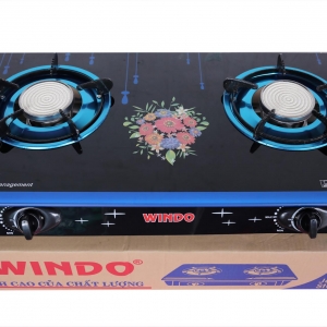 Bếp ga đôi kính cường lực Windo 717 hồng ngoại