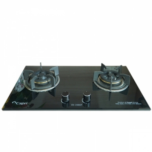 Bếp Gas Âm Kính 2 Lò Capri Cr-208kt (Black)
