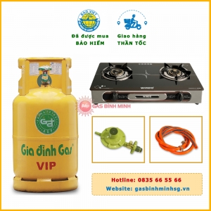 Combo Bộ Bình Bếp Gas Đôi Mặt Kính WINDO - 678GL
