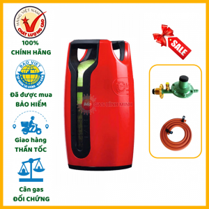 Bộ bình dây van Miss Gas Composite đỏ 12kg
